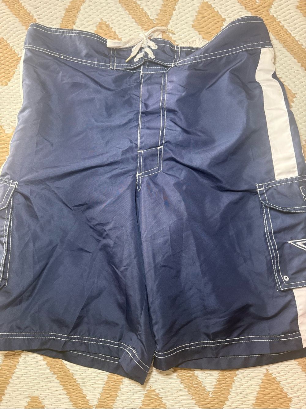 NFL Navy Blue Swim Shorts with White Side Stripe